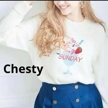 체스티 아이스크림 니트 완판템 화이트 Chesty