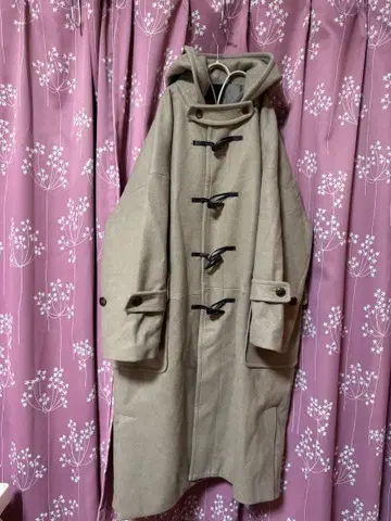 어반 리서치 베이지 후드 부착 더플 코트