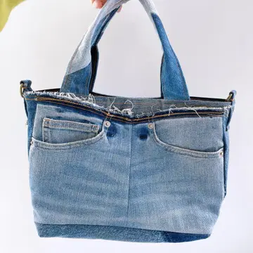 데님 리메이크 미니 토트백 / 여성용 남성용 선물