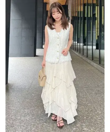 [ 새상품 ] 스나이델 스퀘어 헴 캉캉 스커트 SNIDEL