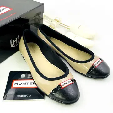 HUNTER 헌터 러버 플랫슈즈 24cm 상자 케어 카드 포함