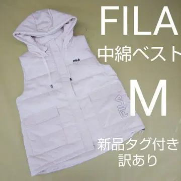 택 포함 새상품 하자품 FILA 휠라 여성용 충전솜 베스트 M 아이보리