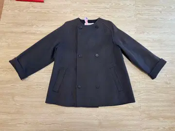 갤러리 바이 울 더블 페이스 숏 노카라 코트