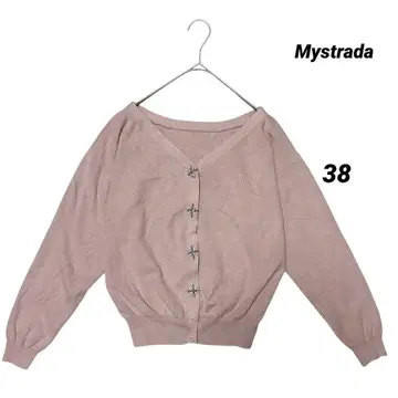 Mystrada 비쥬 버튼 가디건 38 핑크 계열 깔끔 고급