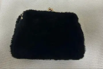 블랙 퍼 투톤 접이식 지갑