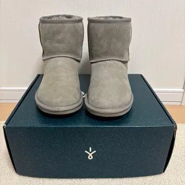 그레이 스웨이드 숏부츠 에뮤 24cm