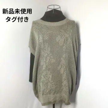 니트 베스트 꽃무늬 시스루 편직