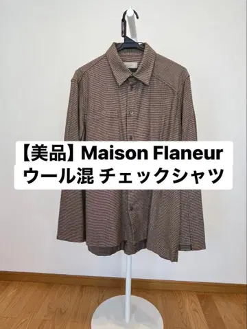[ 새상품급 ] Maison Flaneur 울 혼방 체크 셔츠