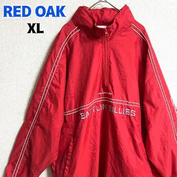 RED OAK 아노락 후드티 나일론 칼리지 로고 자수 수납 후드