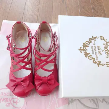 BABY 허니 크로스 신발 크림슨