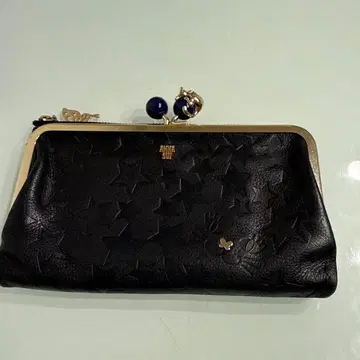 ANNA SUI 플레이잉 캣 가마구치 장지갑 블랙