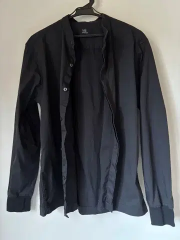 무인양품 셔츠 자켓 남성용 블랙 XL 노카라