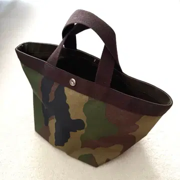 에르베샤 펠리에 707W 보트형 토트백 카모플라쥬 브라운