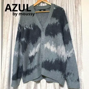AZULbymoussy 카모플라주 패턴 모헤어 가디건