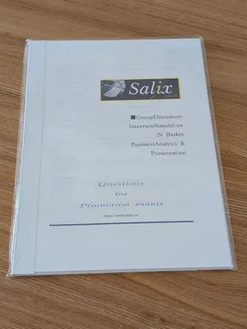 Salix 그룹 토론 모의 문제 승진 시험