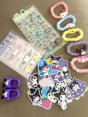 캐릭터 머리끈과 스티커 외 세트