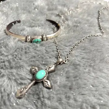 애리조나 프리덤 목걸이 뱅글 세트 남성용 실버 액세서리