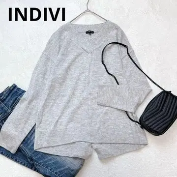 W35 INDIVI 인디비 니트 울100% 깔끔한 심플