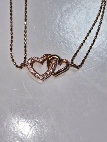 색석 K10 1.6그램 하트형 스톤 포함 팔찌