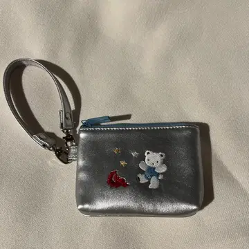 실버 곰 자수 전갈자리 파우치