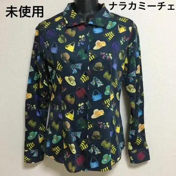 미사용 나라 까미체 올 패턴 긴팔 블라우스 사이즈 1 S 사이즈