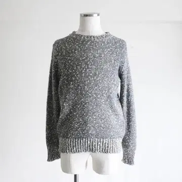 [컨디션 최상] F K 멜란지 그레이 크루넥 니트 스웨터 이탈리아제