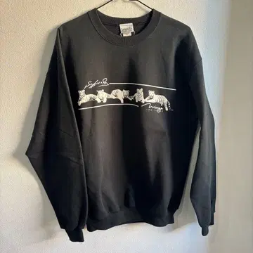 90s USA Siegfried & Roy 화이트 타이거 맨투맨 블랙