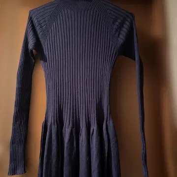 유니클로 3D 메리노 리브 모크넥 원피스 네이비 M 사이즈