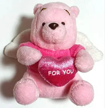 디즈니 곰돌이 푸 핑크 천사 엔젤 깃털 봉제 인형