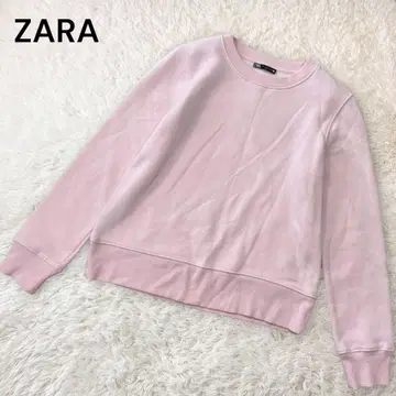 자라 맨투맨 속기모 트레이닝복 크루넥 코튼 옅은 핑크 세탁 가능