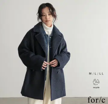 미사용 for/c 샤기 코트 네이비 M
