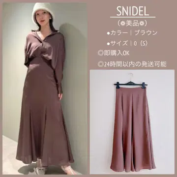 시착만 한 상품 미사용급 snidel 새틴 에스카르고 스커트 브라운 S