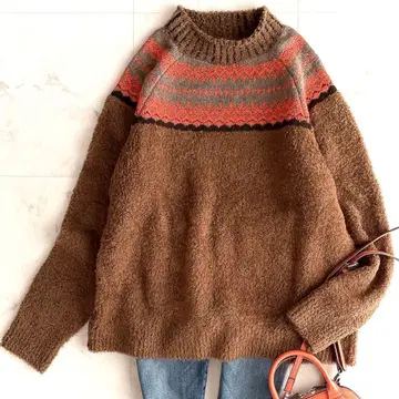 블랑바스크 페어아일 디자인 니트 스웨터