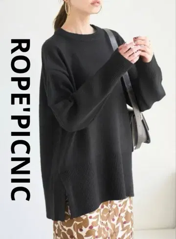 ROPE'PICNIC 로페피크닉 크루넥 사이드 슬릿 니트