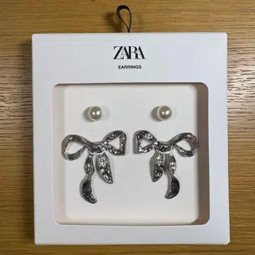 [ 새상품 미개봉 ] ZARA 리본 펄 귀걸이