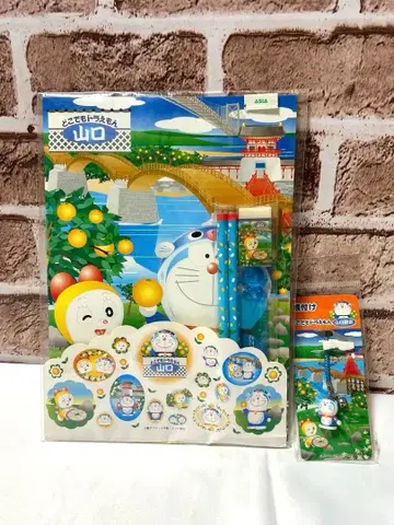 도라에몽 야마구치현 지역 한정 복어 스트랩 문구 세트 레트로