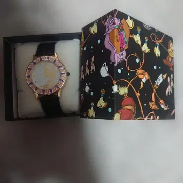 Disney 손목시계 (쿼츠) 골드/블랙/퍼플 미녀와 야수