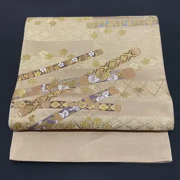 교토 니시진 비단 후쿠로 오비 새상품 미재단품