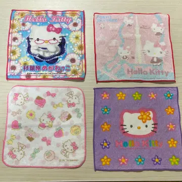 헬로키티 타월 손수건 4개 세트