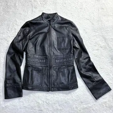 DKNY 가죽 자켓 램 가죽 노카라 양가죽 천연 가죽 블랙 M
