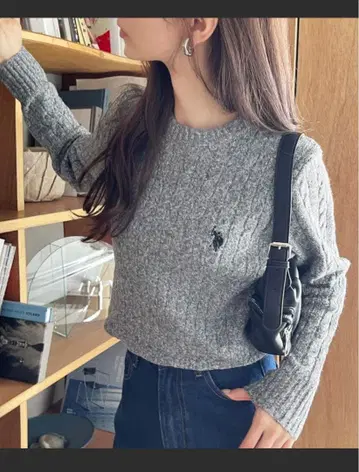 U.S. POLO 크루넥 니트 M