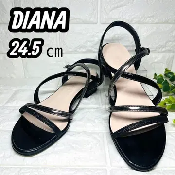 DIANA 블랙 스트랩 샌들 24.5 cm