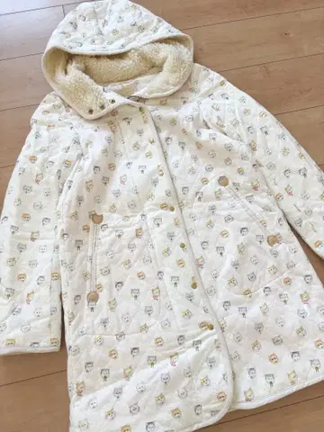 프랑슈리페 퀼트 퀼팅 아우터 코트 롱 고양이 고양이 고양이