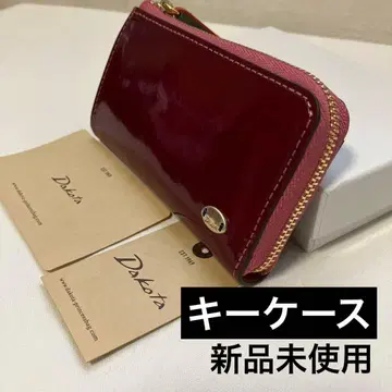 미사용 다코타 키케이스 로쏘 동전 지갑 포함 이탈리아제 소가죽