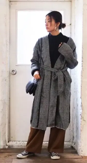 todayful 헤링본 가운 코트 38 사이즈