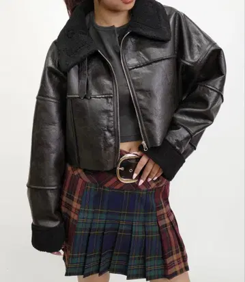 인조 가죽 컴팩트 무스탕 자켓