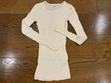 [ 론 헤르만 캐시미어 혼방 긴팔 리브 니트 ] 아이보리 XS