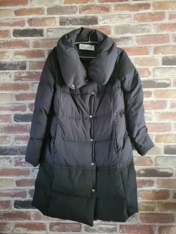 PLST 블랙 다운 자켓 롱 기장