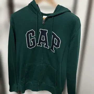 GAP 다크 그린 지퍼 후드티