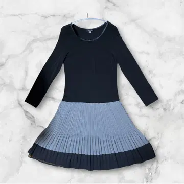 [ MICHEL KLEIN ] 미쉘클랑 플리츠 원피스 블랙